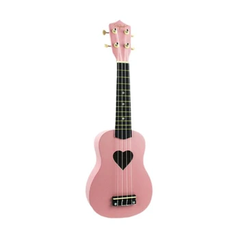 Vaikiška gitara, muzikinis žaislas Montessori, muzikinis žaislas, rožinis mini ukulele