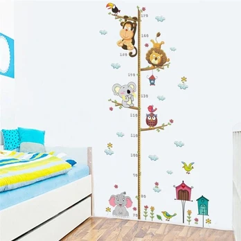 Vaikiškas interjero lipdukas ūgio matuoklė Zoo