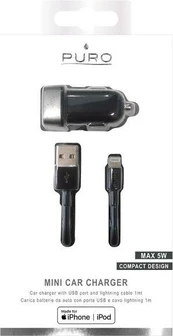 Puro Mini įkroviklis 1x USB-A 1 A (MCHUSBAPLTCBLK)