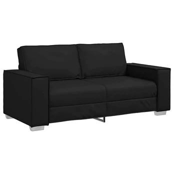 Dvivietė sofa Juoda 140 cm Dirbtinės odos