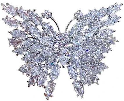 Troli Glittering Butterfly Brooch Sidabrinis