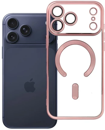 Dėklas Oem Case for iPhone 17 Pro Max / 18 Pro Max Electro Mag Cover compatible with MagSafe auksinis-rose