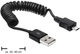 DELOCK kabelis USB 2.0-A St > USB mikro-B St Spiralkabel kaina