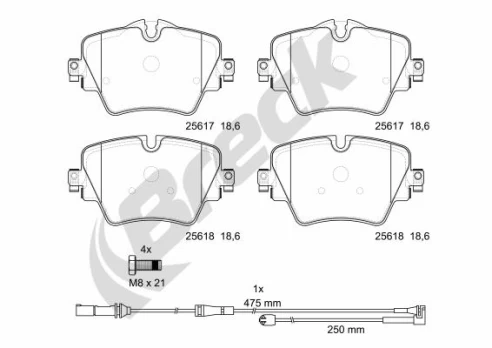 BRECK 25617 00 701 00 Brake pad set
