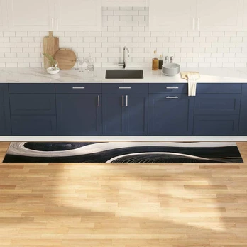 Virtuvės kilimas Juoda 300 x 60 cm Aksomas