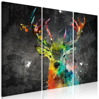Artgeist Paveikslas - Rainbow Deer (3 Parts)