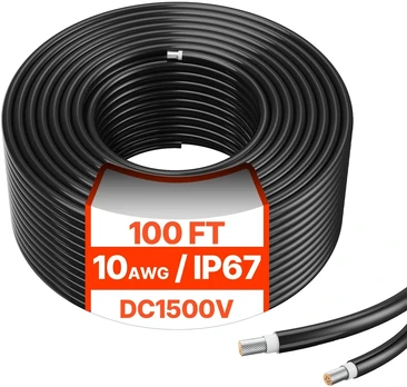 Saulės panelės prailginimo kabelis 30.48 m. 6 mm²/10 AWG. IP67