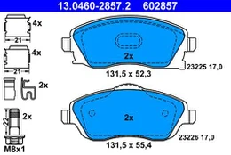 ATE 13.0460-2857.2 Brake pad set