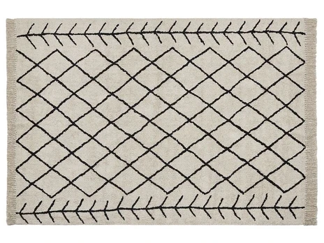 Kilimas vidaus Beliani Bozkir, juodas/smėlio, 230 cm x 160 cm