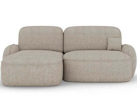 Tesalia corner sofa with sleeping function and storage compartment, dark grey bouclé, right-hand side, Modern, Beige