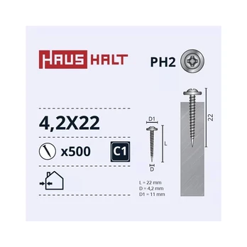 Savisriegis Haushalt DIN 14566, 4.2 mm x 22 mm, 500 vnt.