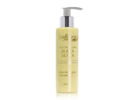 Saflora ŠVELNUS RŪGŠTINIS ŠVEITIKLIS 3% AHA ir 2% PHA rūgščių 150 ml