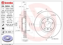 Stabdžių diskas BREMBO 09.5934.11 kaina