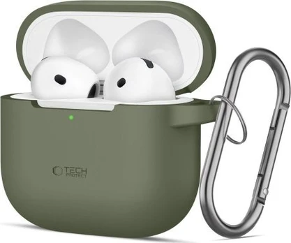 Žalias dėklas Apple Airpods 4 ausinėms "Tech-Protect Silicone Hook"