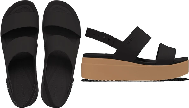 Crocs™ Brooklyn Low Wedge Womens Black/Cashew - 37,5