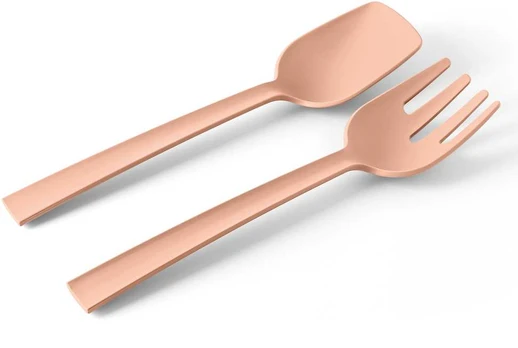 Fork and spoon, 29.3 cm, pink, Paestum Collection