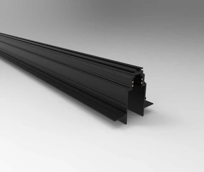 Magnetinis bėgelis, berėmis užglaistomas juodas R35-2 1000mm
