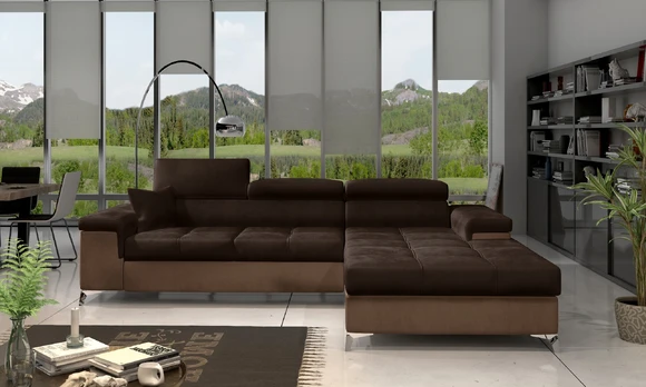 Kampinė sofa Ricardo su patalynės dėže, audinys Monolith 29, Monolith 09