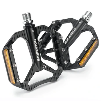 Rockbros C700 Reflective Aluminum Platform Bicycle Pedals - Juodas