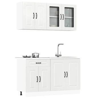 Virtuvinių spintelių komplektas, 4 dalių, Kalmar, balta