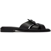 Šlepetės Tommy Hilfiger Leather Crest Square Toe Sandals FW0FW09126 Juoda