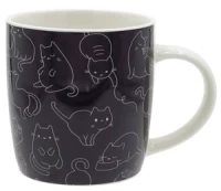 Puodelis Newill Cats, juoda, 0.35 l kaina
