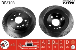 TRW DF2703 Brake Disc kaina
