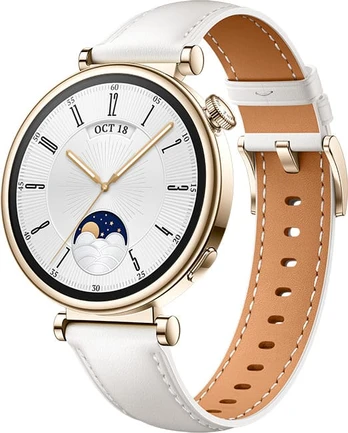 „Huawei Watch GT4“ 41 mm auksinis / baltas odinis dirželis
