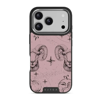 Aries - iPhone 17 Pro Case, Elite Dark (MagSafe) / Silver / Pink