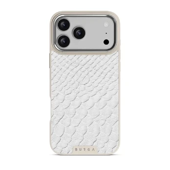 Glacial Desert - White Snakeskin iPhone 17 Pro Max Case, Elite Light (MagSafe) / Silver