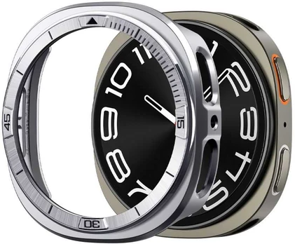 Spigen Bezel Tune Pro Pilot - Case / Protective Bezel for Samsung Galaxy Watch 8 44 mm (Sidabrinis)