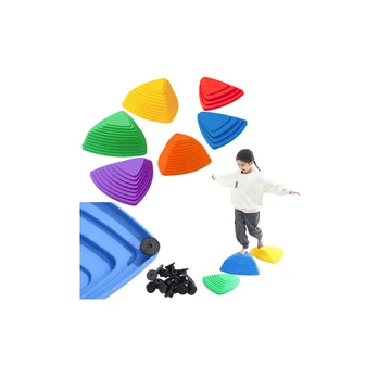Lean Toys Sensory Educational Path - Colored Balance Stones, 6 pcs.