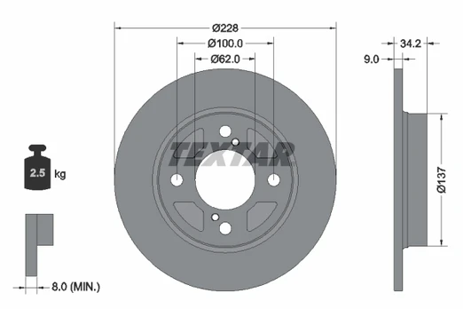 TEXTAR 92303603 Brake Disc