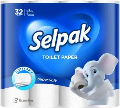 Tualetinis popierius SELPAK, 140 lapų, 3 sluoksniai, 32 vnt.
