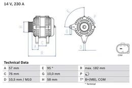 BOSCH 0 986 083 460 Kintamosios srovės generatorius