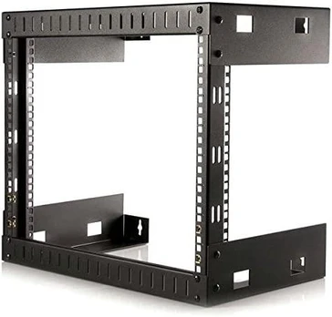 StarTech.com 8U 19" Wall Mount Network Rack - 12" Deep 2 Post Open Frame Server Room Rack for Data/AV/IT/Computer Equipment/Patch Panel with Cage Nuts & Screws 135lb Capacity, Juodas (RK812WALLO), Wall mounted rack, 8U, 80 kg, 7.2kg, Juodas