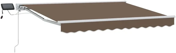 Rankinis markizės rėmas su LED Taupe 3,5 x 2 m