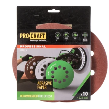Šlifavimo popierius (10 vnt.) „ProCraft KD225.240”