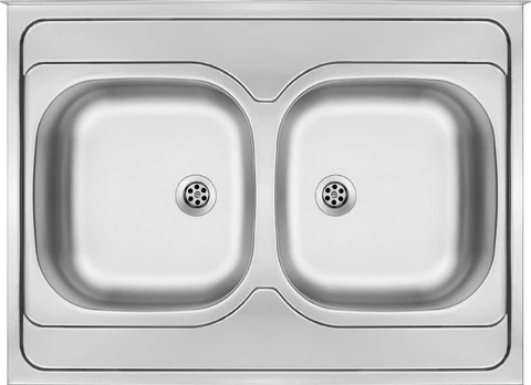 2-bowl steel sink - overlay