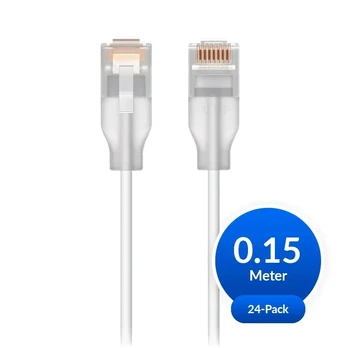 UBIQUITI UniFi Cat.6 Etherlighting Patch Cables, 0.15 meter, 24 pack (UACC-Cable-Patch-EL-0.15M-W-24)
