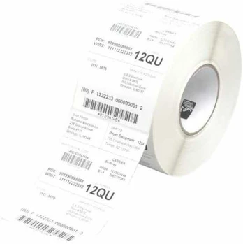 Zebra Label, Paper, 102x38mm; Thermal Transfer, Z-Perform 1000T, Uncoated, Permanent Adhesive, 76mm Core
