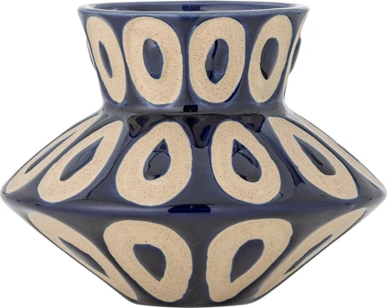 Bloomingville - Bashir Vase - Blue - Stoneware