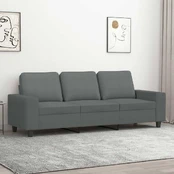 Trivietė sofa, tamsiai pilkos spalvos, 180cm, audinys kaina