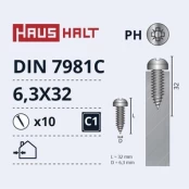 Savisriegis Haushalt, 6.3 mm x 32 mm, 10 vnt. kaina
