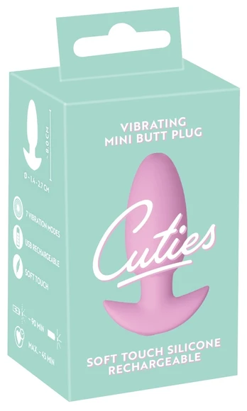 Cuties Rose analinis kaištis, silikoninis, 7 vibracijos režimai
