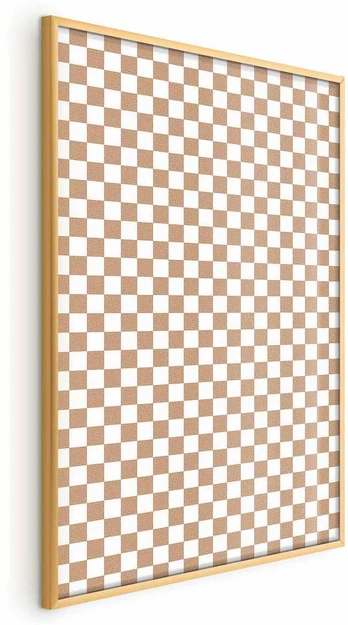 Artgeist Plakatas - Geometry and Browns - a chessboard pattern in neutral shades