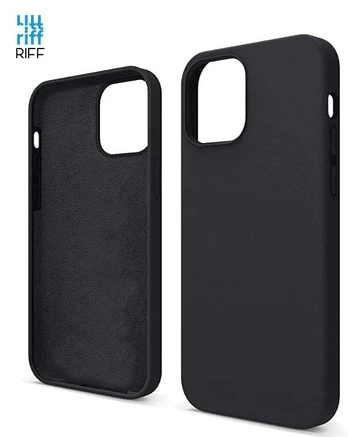 Riff Thin &amp; Soft silicone case with soft fiber inside for Apple iPhone 13 mini Black