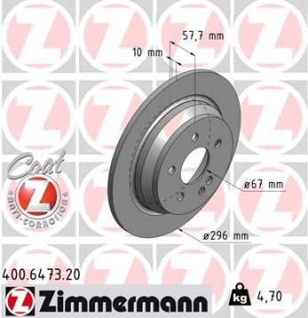 Stabdžių diskas ZIMMERMANN 400.6473.20
