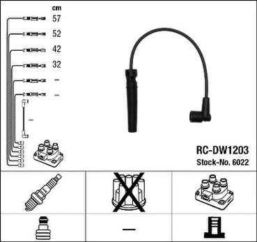 NGK 6022 Uždegimo laido komplektas