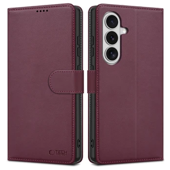 Raudonas atverčiamas dėklas Samsung Galaxy S26 telefonui "Tech-Protect Wallet"